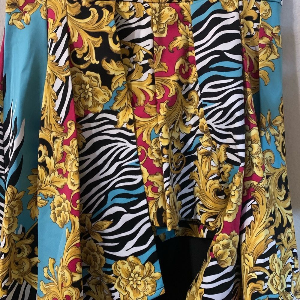 7th Avenue Design Studio NY&C Mixed Print Shorts with Hi-Lo Skirt Overlay XL NWT - Picture 7 of 10